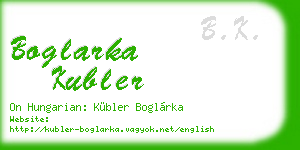 boglarka kubler business card