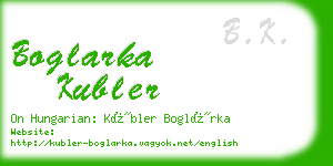boglarka kubler business card